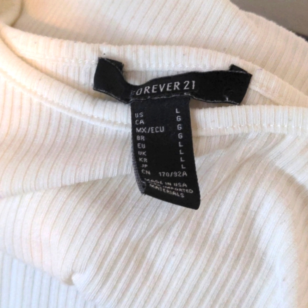 Forever 21 White Long Sleeve Crop Top - Picture 5 of 5